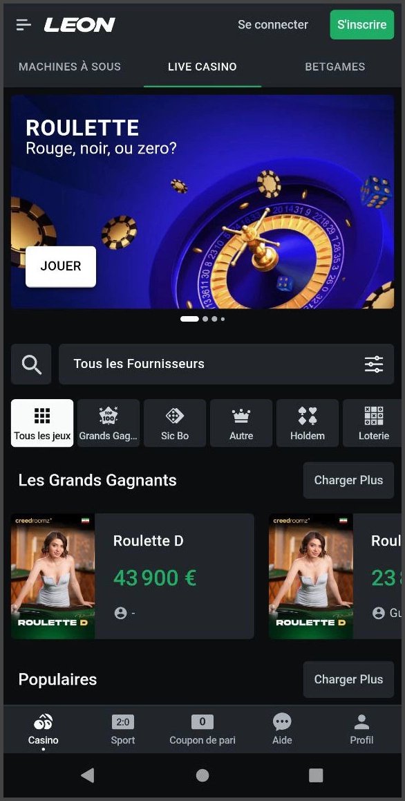 Présentation de leon casino bonus